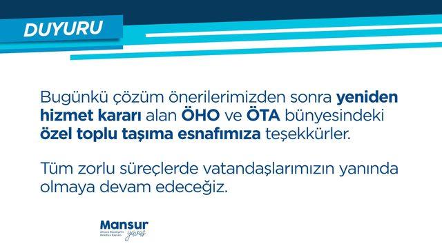 Ankara'da bugün minibüs ve otobüsler çalışacak mı? 11 Mart Cuma