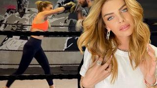 Pelin Karahan ringe çıktı! Kaslı vücuduyla şov yaptı