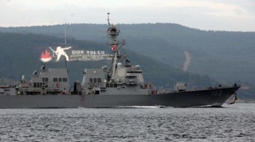ABD savaş gemisi &Ccedil;anakkale Boğazı'nda