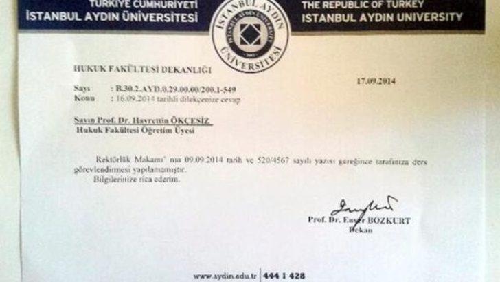 Erdoğan'a suç duyurusu yapan profesöre, derslerden el çektirildi
