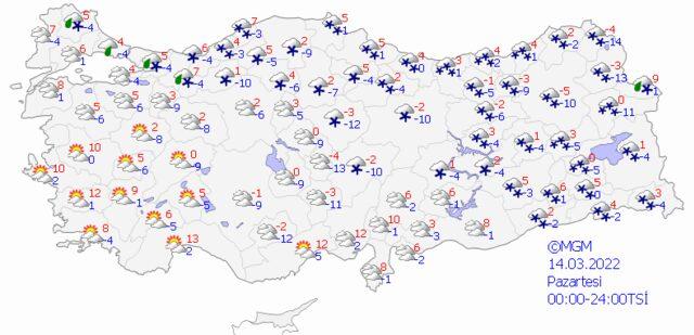 14 Mart 2022 Pazartesi hava nasıl olacak?