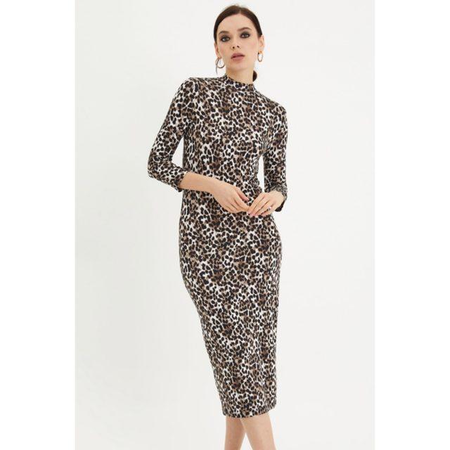 Yasak Elma'da Kumru'nun giydiği leopar desenli muhteşem elbiseye 300 TL altı alternatif öneriler