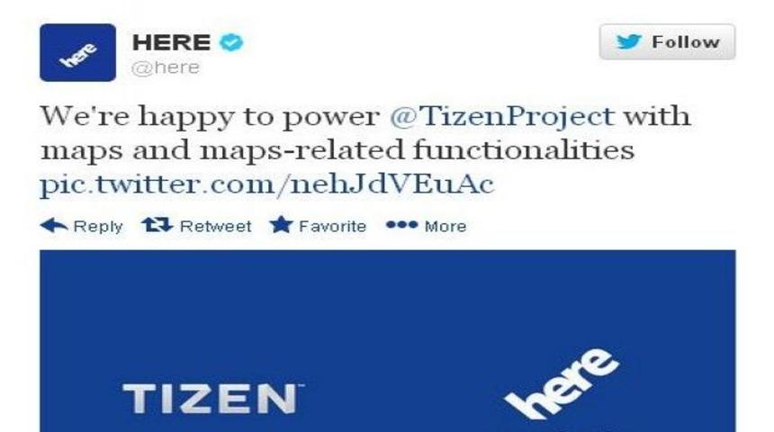 Tizen Os projesinde Here Maps kullanılacak