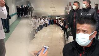 Sağlık çalışanları protesto etti! Uzman çavuş hastaneden böyle taburcu oldu