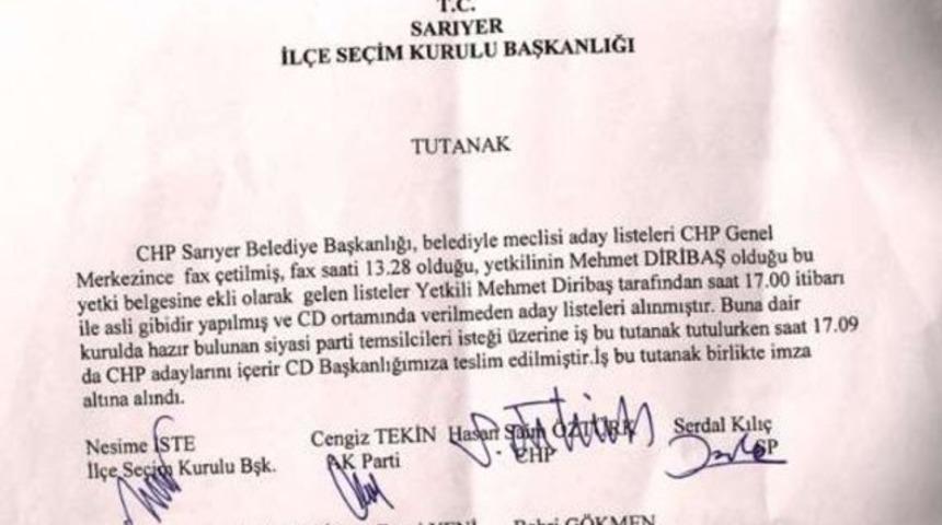 CHP Sarıyer'de se&ccedil;im şoku