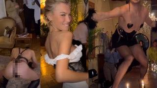 İstanbul'da sıra dışı partiye ünlü akını! Yarı çıplak deri kostümlü kişiler... 