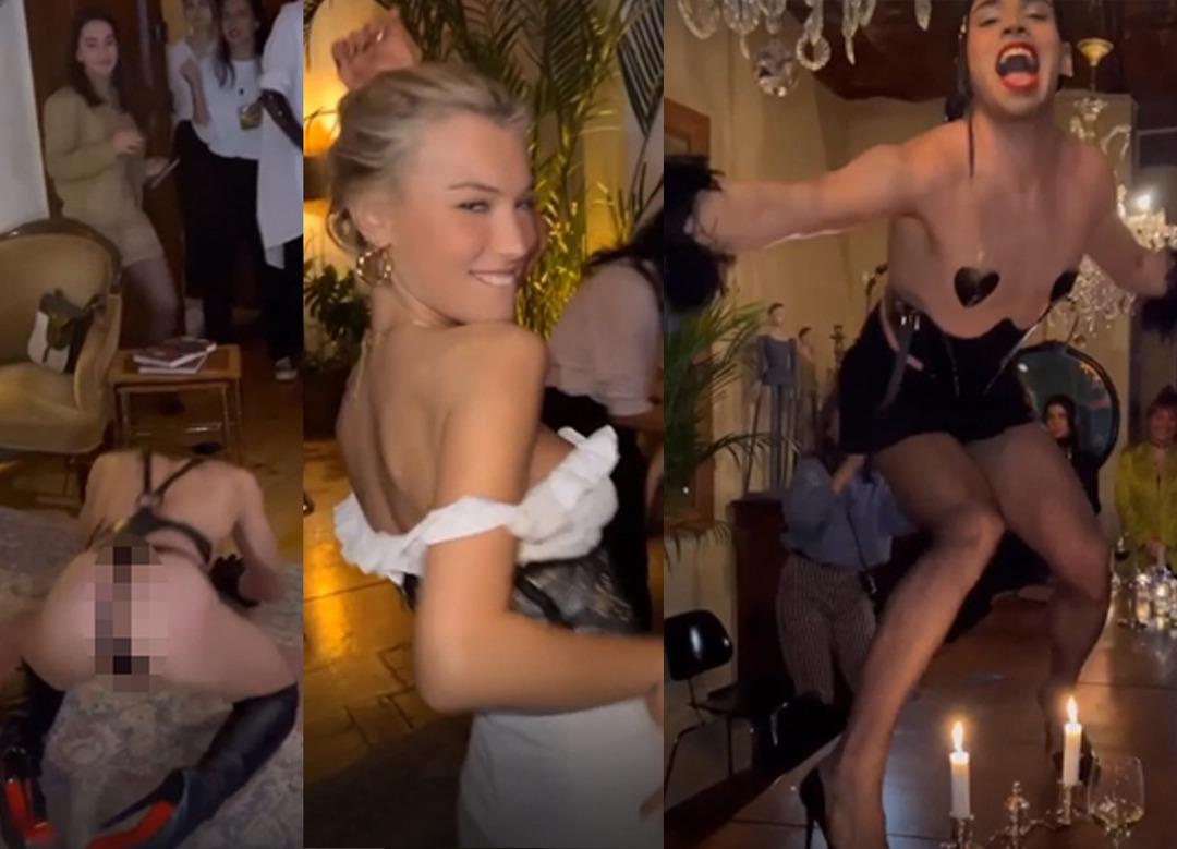 İstanbul'da sıra dışı partiye &uuml;nl&uuml; akını! Yarı &ccedil;ıplak deri kost&uuml;ml&uuml; kişiler... 