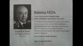 Oğlu, Emekli Orgeneral'e ilanla veda etti