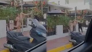 Sokak ortasında direk dans yaptı! Görenler gözlerine inanamadı