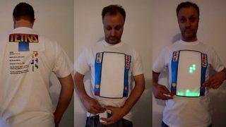 Üzerinde tetris oynanabilen tişört yaptı