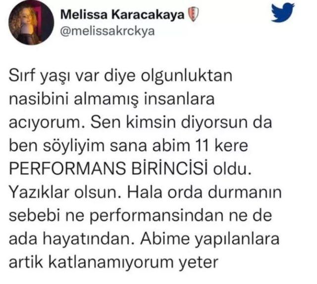 Batuhan Karacakaya'nın kız kardeşi Melissa Karacakaya, Mert Öcal'ı ti'ye aldı!