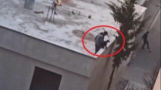 Resmen vahşet! Dövdüğü yavru köpeği çatıdan attı