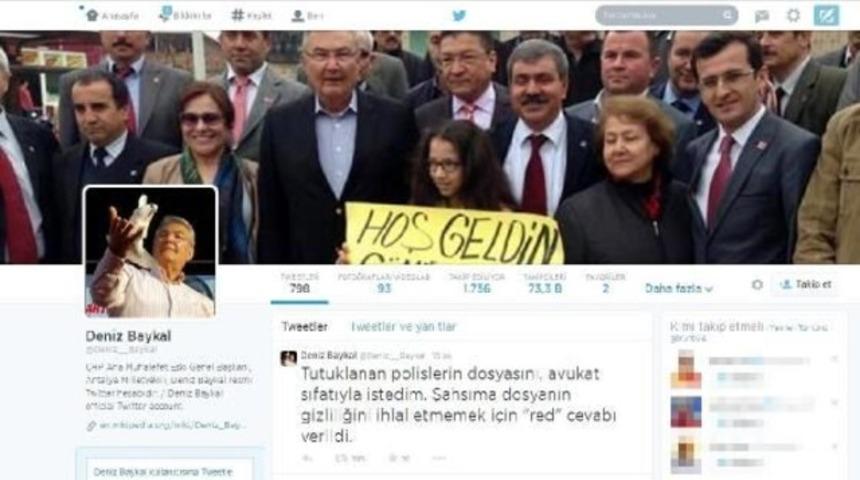 Deniz Baykal tweet'lerine yalanlama