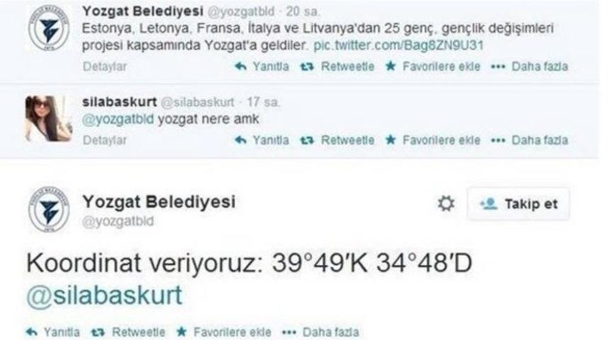 Yozgat Belediyesi'nden Twitter'ı sallayan tweet
