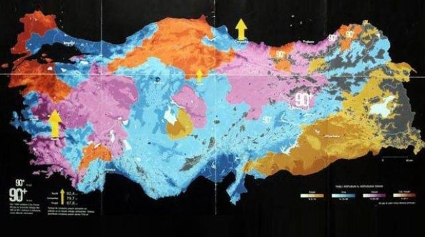 T&uuml;rkiye'nin &ouml;l&uuml;ms&uuml;zl&uuml;k haritası