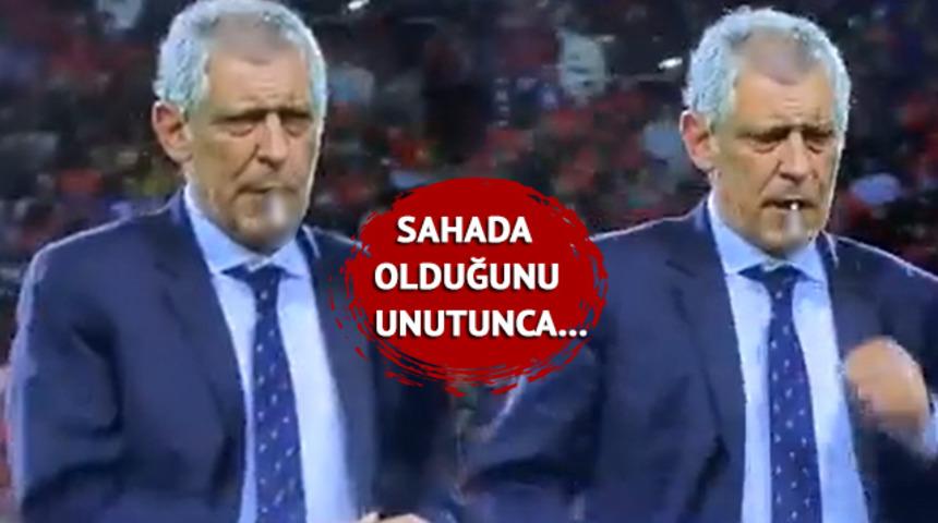 Portekiz - T&uuml;rkiye ma&ccedil;ı sonrası ilgin&ccedil; an! Saha i&ccedil;inde sigara i&ccedil;meye &ccedil;alıştı...