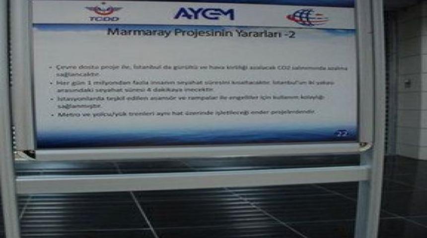 Marmaray Projesi’nde tartışılan pano kaldırıldı