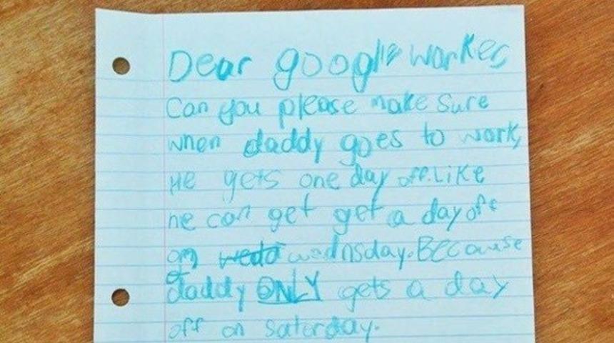 Google'a babasına izin almak i&ccedil;in mektup yazdı