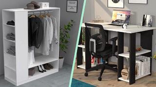 Küçük yatak odaları için ekstra depolama alanlarıyla alan sorununu çözecek mobilyalar