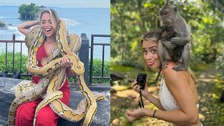 Hamdi Alkan'ın kızı Zeynep Alkan yılanlarla poz verdi! 