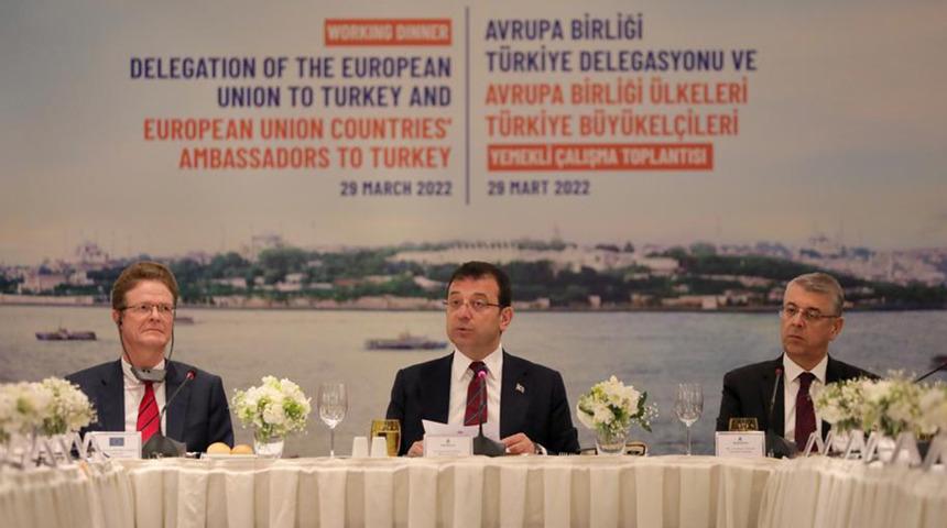 İBB Başkanı İmamoğlu, AB Türkiye Delegasyonu heyetiyle görüştü