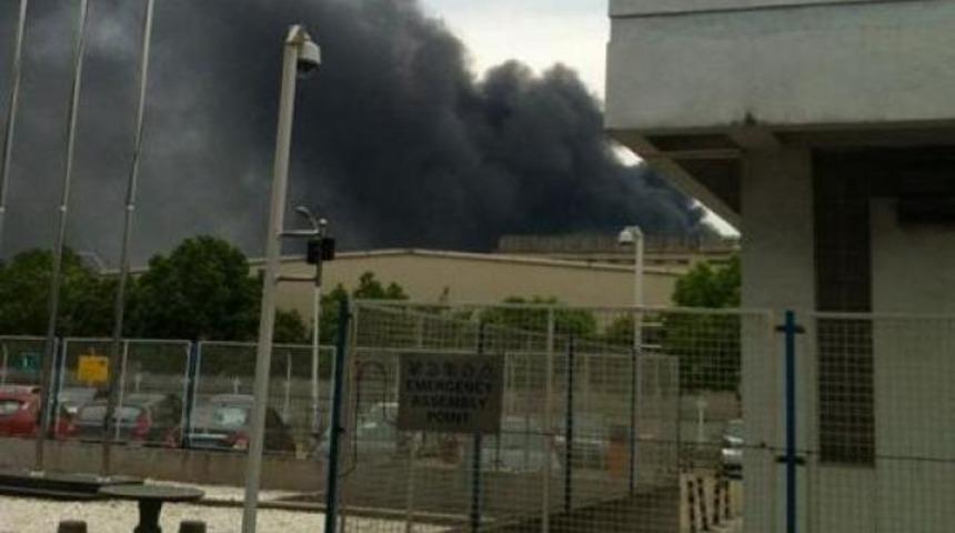 Bellek fabrikasında yangın çıktı