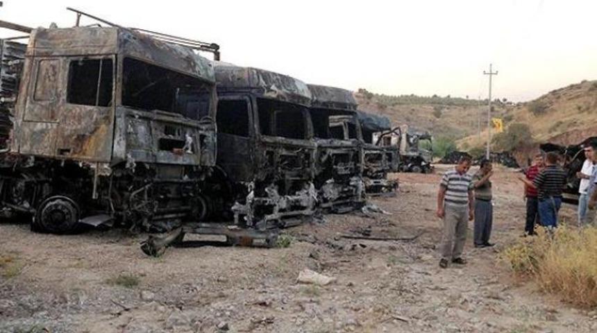  Zaho'da Türk TIR'ları alev alev yandı