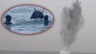 Bakanlık görüntüleri paylaştı! Panik yaratan mayınlar böyle imha edildi