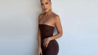 Khloe Kardashian pembe taytıyla spor yaptığı anları paylaştı! Kalçasına gelen yorumlara çok kızdı