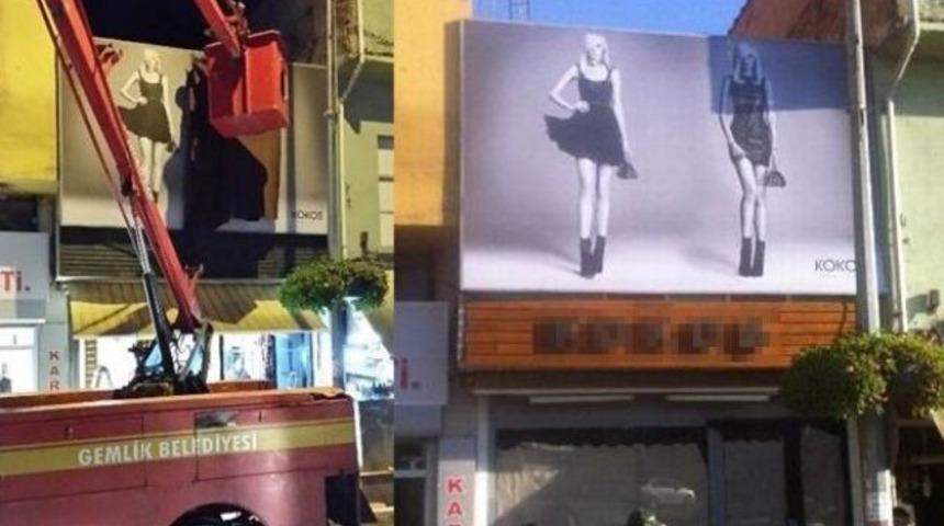 Mini etekli tabelaya çarşaflı sansür