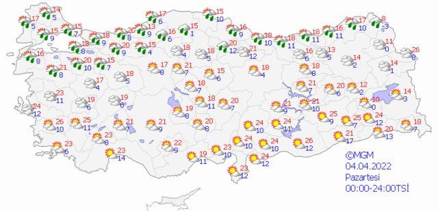 4 Nisan 2022 Pazartesi hava nasıl olacak?