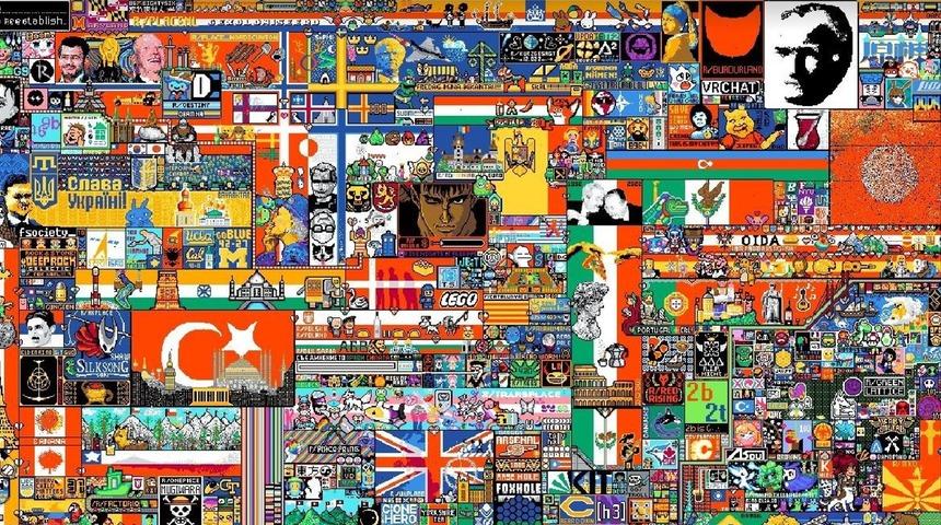 Her bir pikselinde emek var! Reddit R Place adeta bir sanata dönüştü: Mustafa Kemal Atatürk ve Türk bayrağı detayı