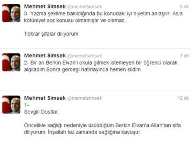 Bakan Şimşek o tweeti sildi 1