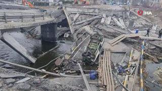 Rus işgalini engellemek için patlatılmıştı! Irpin Köprüsü günler sonra görüntülendi