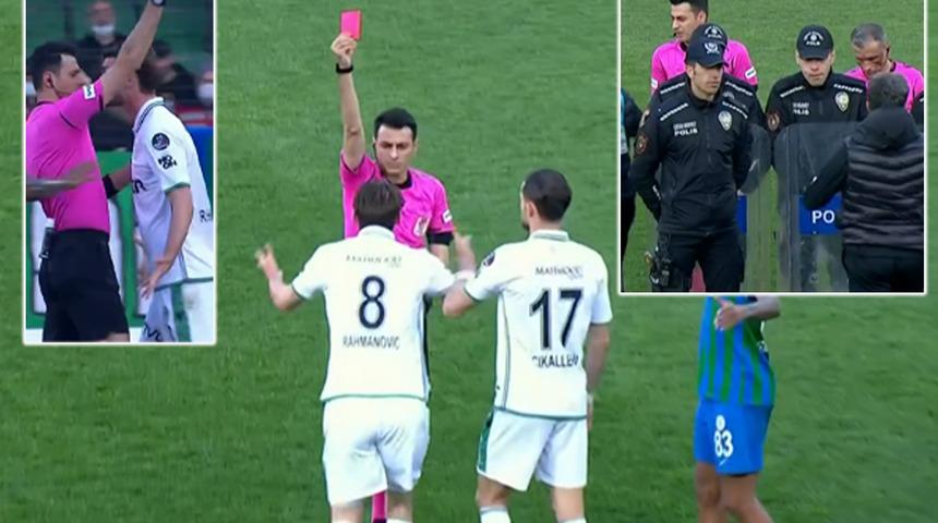 Son dakika: Konyasporlu Rahmanović hakeme kafa attı! Polisler sahaya girdi