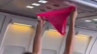 Çevresindekilere aldırmadı! İç çamaşırını çıkartıp yıkadı, bir de klimada kuruttu