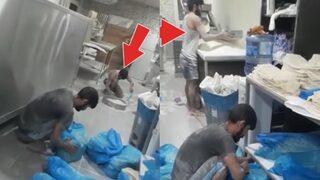 Edirne'de fırında skandal görüntü! Yere dökülen unları toplayıp lavaş yaptı