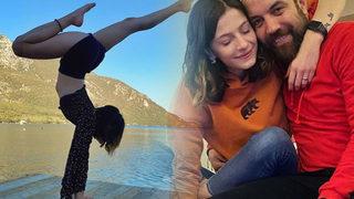 Survivor Sercan Yıldırım'ın eşi Nihan Yıldırım sınırları zorladı! Beyaz taytıyla esnedikçe esnedi