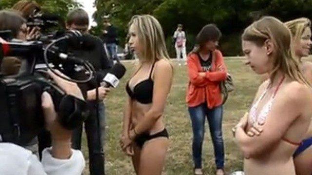 Fransız parkında bikini dayağı