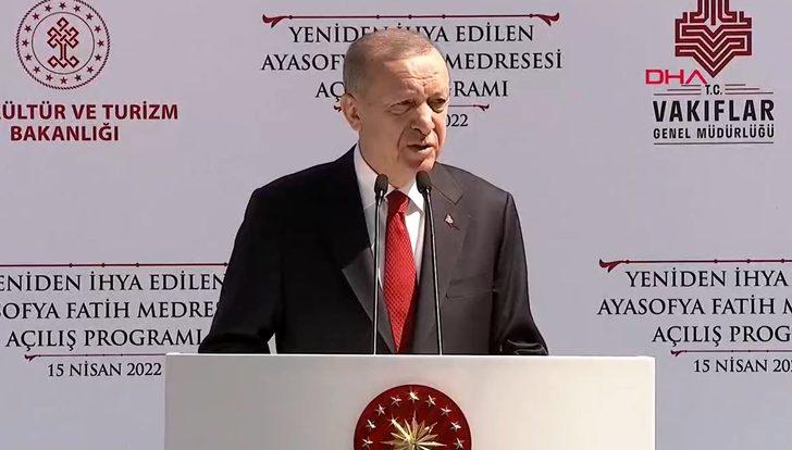 SON DAKİKA | Ayasofya Fatih Medresesi, 86 yıl sonra yeniden açıldı! Cumhurbaşkanı Erdoğan'dan önemli açıklamalar