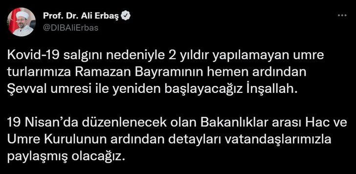 Diyanet 2022 umre fiyatları ne kadar? Umre fiyatları açıklandı mı? Turlar ne zaman başlayacak? Ali Erbaş açıkladı! G4