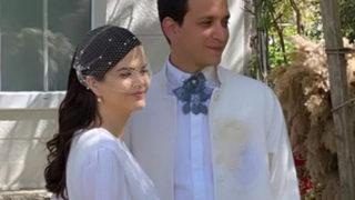 Selahattin Paşalı 7 aylık hamile Lara Tümer ile evlendi! Damat da gelinlik giymiş