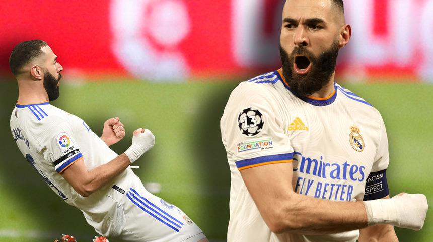 Sahne farklı, kral aynı! Benzema Real Madrid'i ipten aldı