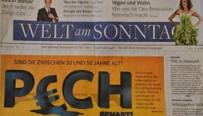 Welt am sonntag. Газете «Welt am Sonntag» интервью Лафонтена. Газета Welt am Sonntag фото логотипа или картинка.