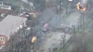 Ukrayna güçleri Rus askerlerini pusuya düşürdü! O anlar havadan görüntülendi