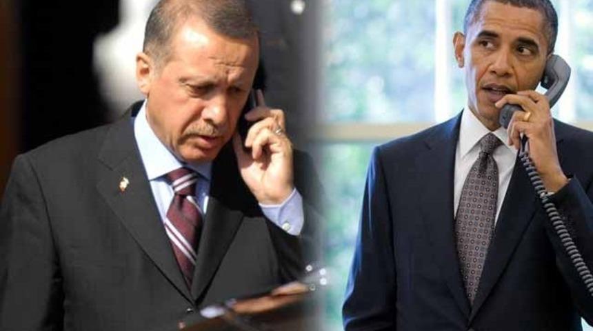 Erdoğan, Obama ile telefonda g&ouml;r&uuml;şt&uuml;