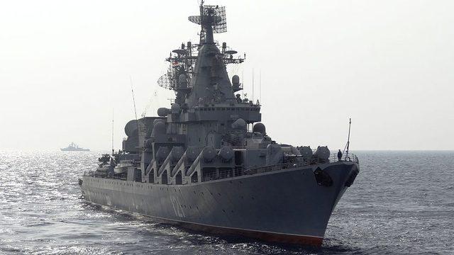 Moskova gemisi Suriye açıklarında Akdeniz'de devriye gezerken