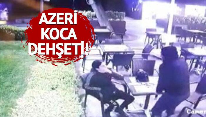 Azeri koca dehşeti kamerada! Bir anda sandalyeden kalktı Turana Umayeva'yı öldürdü