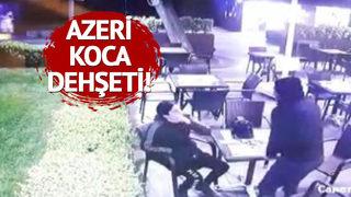 Azeri koca dehşeti kamerada! Bir anda sandalyeden kalktı Turana Umayeva'yı öldürdü