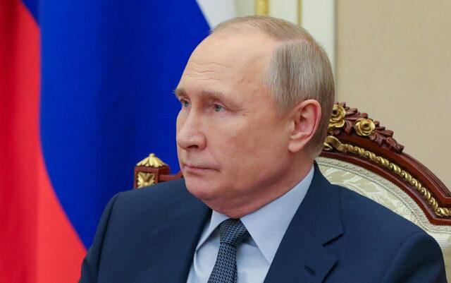 Russian President Putin chairs a meeting with members of the Security Council in Moscow